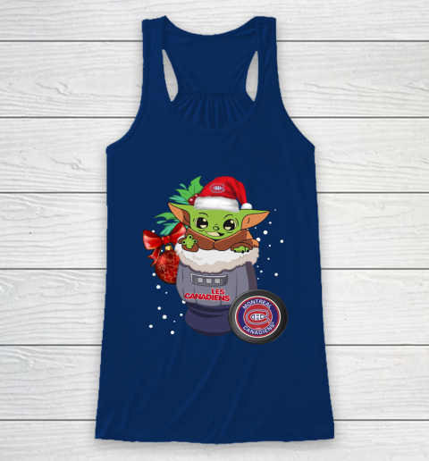 Montreal Canadiens Christmas Baby Yoda Star Wars Funny Happy NHL Racerback Tank 7