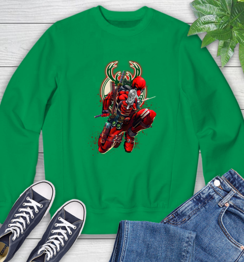NBA Deadpool Marvel Comics Sports Basketball Milwaukee Bucks Sweatshirt 6