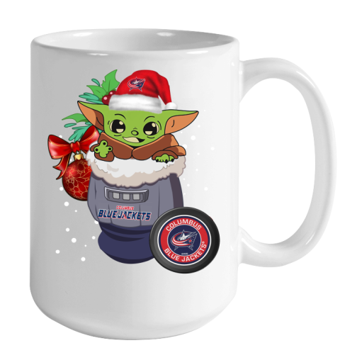 Columbus Blue Jackets Christmas Baby Yoda Star Wars Funny Happy NHL Color Changing Mug 15oz 2