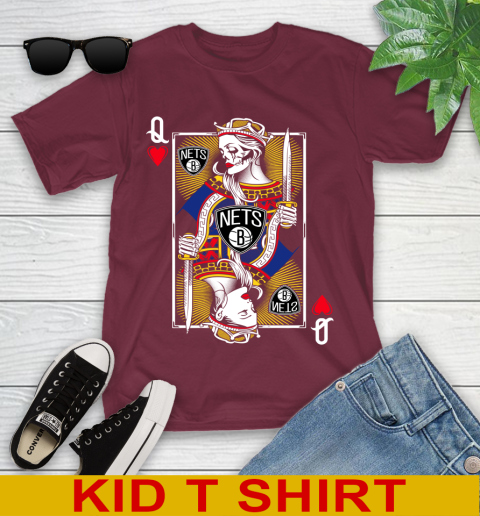 NBA Basketball Brooklyn Nets The Queen Of Hearts Card Shirt Youth T-Shirt 5
