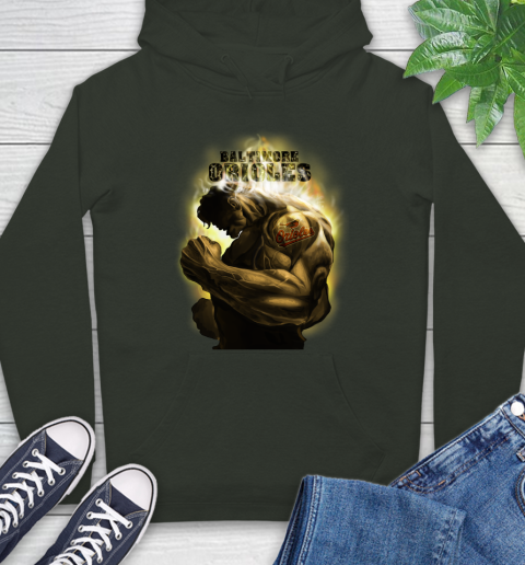 Baltimore Orioles MLB Baseball Hulk Marvel Avengers Sports Hoodie 12