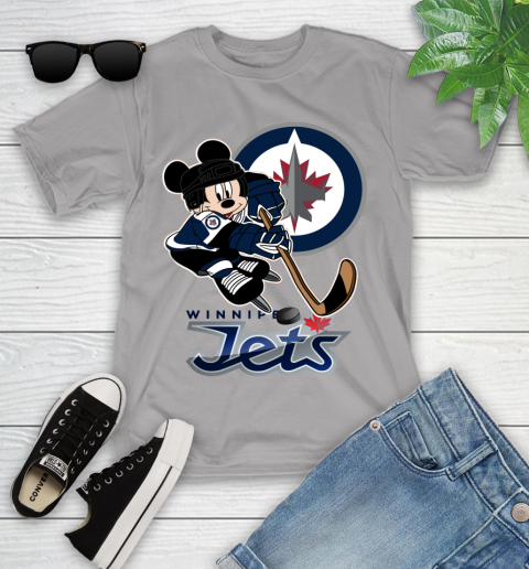 NHL Winnipeg Jets Mickey Mouse Disney Hockey T Shirt Youth T-Shirt 4