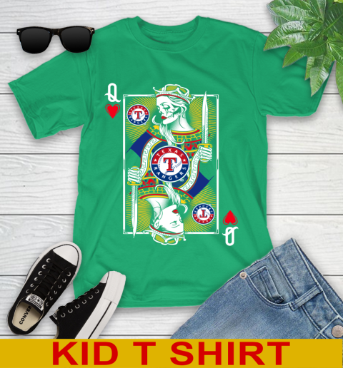 MLB Baseball Texas Rangers The Queen Of Hearts Card Shirt Youth T-Shirt 7