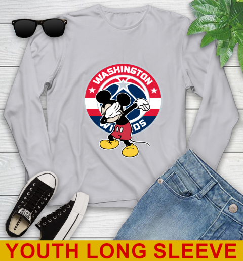 Washington Wizards NBA Basketball Dabbing Mickey Disney Sports Youth Long Sleeve 6