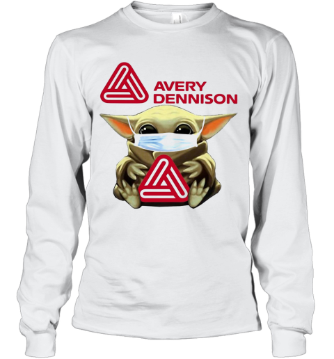 Baby Yoda Face Mask Hug Avery Dennison Long Sleeve T-Shirt