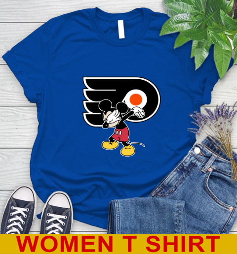 Philadelphia Flyers NHL Hockey Dabbing Mickey Disney Sports Women's T-Shirt 9