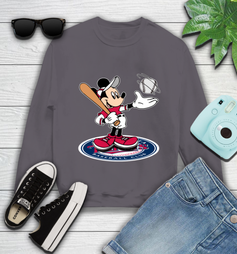 MLB Baseball Minnesota Twins Cheerful Mickey Disney Shirt Youth Sweatshirt 5