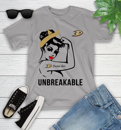 NHL Anaheim Ducks Girl Unbreakable Hockey Sports Youth T-Shirt 2