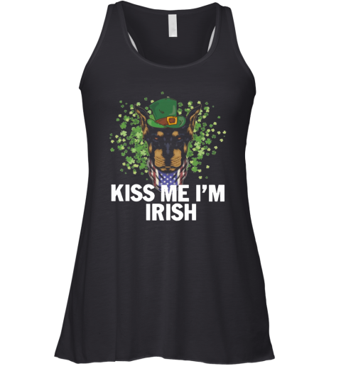 Kiss Me I'M Irish Dobermann Lover St. Patrick'S Day Racerback Tank