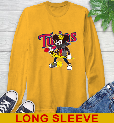 Minnesota Twins MLB Baseball Mickey Peace Sign Sports Long Sleeve T-Shirt 3