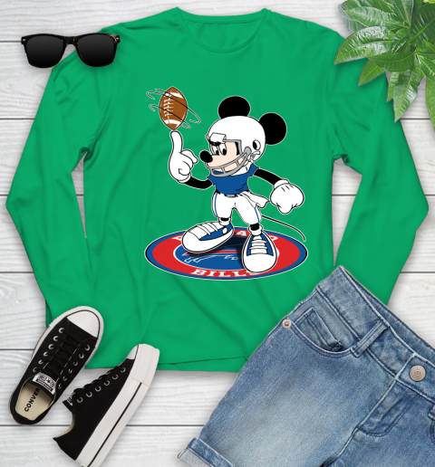 NFL Football Buffalo Bills Cheerful Mickey Disney Shirt Youth Long Sleeve 6