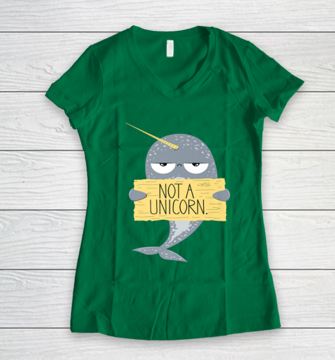 Not A Unicorn Cute Funny Narwhal Graphic Women's V-Neck T-Shirt 5