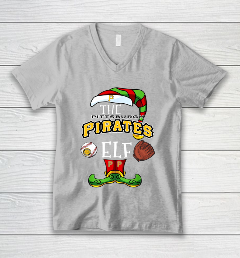 Pittsburgh Pirates Christmas ELF Funny MLB V-Neck T-Shirt 3