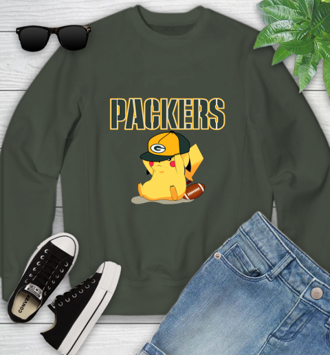 NFL Pikachu Football Sports Green Bay Packers Youth Sweatshirt 10