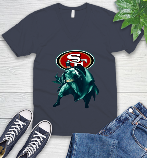 NFL Batman Football Sports San Francisco 49ers V-Neck T-Shirt 9