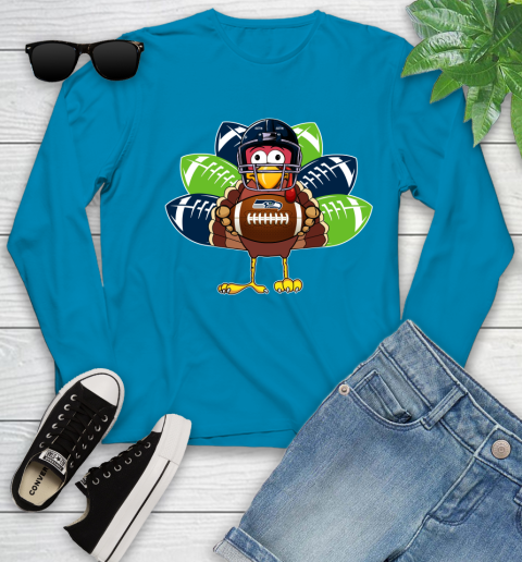 Seattle Seahawks Turkey Thanksgiving Day Youth Long Sleeve 7