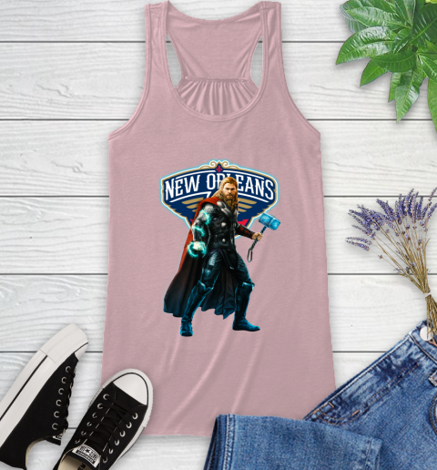 NBA Thor Avengers Endgame Basketball New Orleans Pelicans Racerback Tank 11