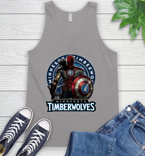 Minnesota Timberwolves NBA Basketball Captain America Thor Spider Man Hawkeye Avengers Tank Top 4