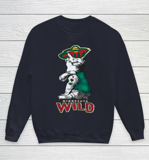 NHL My Cat Loves Minnesota Wild Hockey Youth Sweatshirt 2