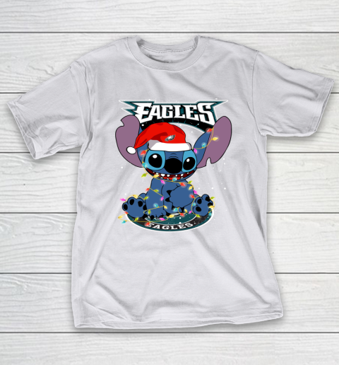 Philadelphia Eagles NFL Football noel stitch Christmas T-Shirt 9