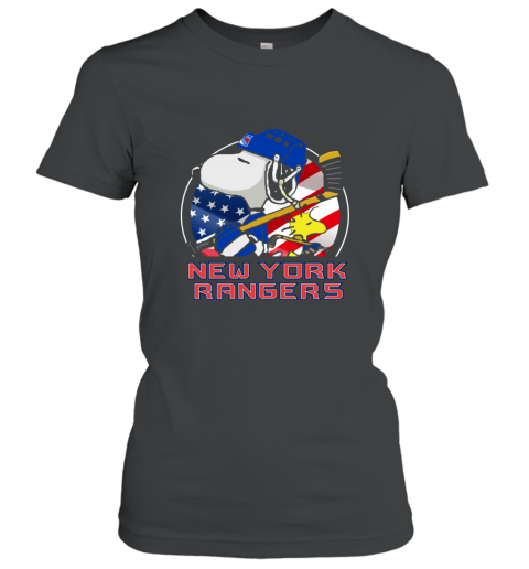sfyf new york rangersnoopy and woodstock nhl ladies t shirt 20 front black