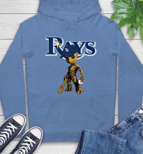 MLB Tampa Bay Rays Groot Guardians Of The Galaxy Baseball Hoodie 11