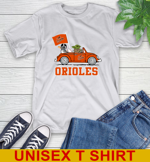 MLB Baseball Baltimore Orioles Darth Vader Baby Yoda Driving Star Wars Shirt T-Shirt 12