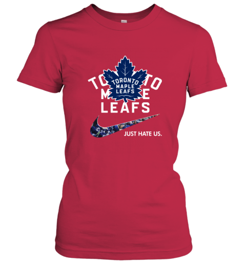 NHL  Toronto mapple leafs x Nike Just Hate Us ujbz nhltoronto mapple leafs x nike just hate us ladies t shirt 20 front red