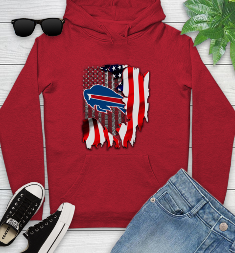 Buffalo Bills NFL Football American Flag Youth Hoodie 12