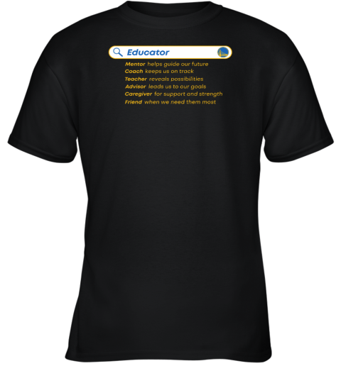 Educator Mentol Helps Guide Our Future Coach Keeps Us On Track Youth T-Shirt