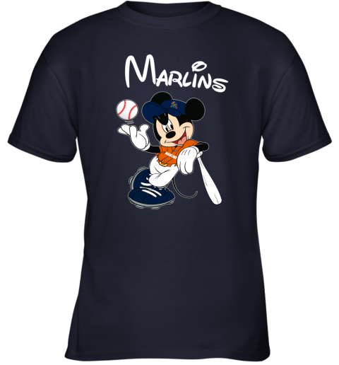 Baseball Mickey Team Miami Marlins Youth T-Shirt 
