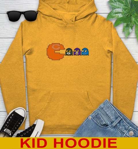 Chicago Bears NFL Football Pac Man Champion Youth Hoodie Tee For