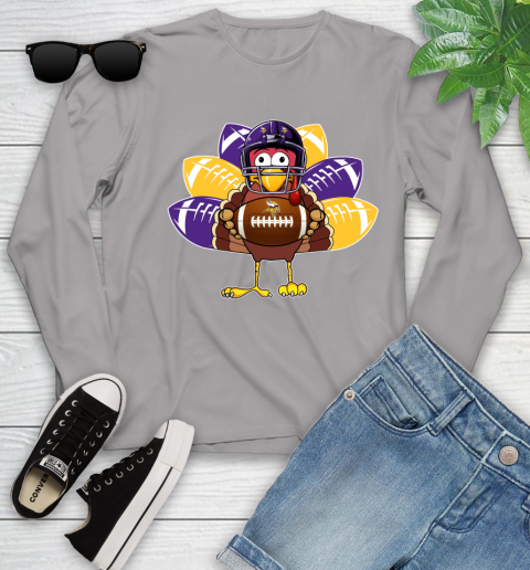 Minnesota Vikings Turkey Thanksgiving Day Youth Long Sleeve 5