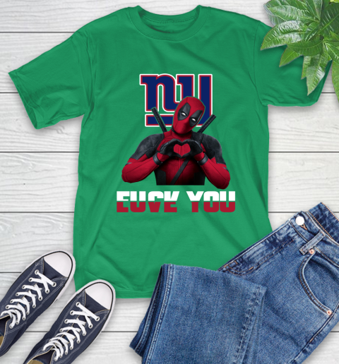 NHL New York Giants Deadpool Love You Fuck You Football Sports T-Shirt 7