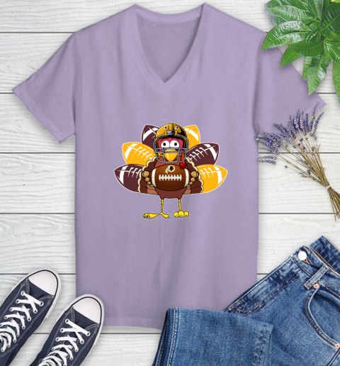 Washington Redskins Turkey Thanksgiving Day Women's V-Neck T-Shirt 14