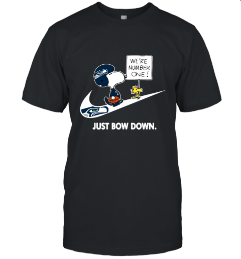 Seattle Seahawks Are Number One – Just Bow Down Snoopy Unisex Jersey Tee