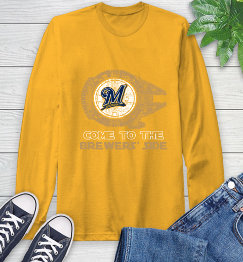 MLB Come To The Milwaukee Brewers Side Star Wars Baseball Sports Long Sleeve T-Shirt 2