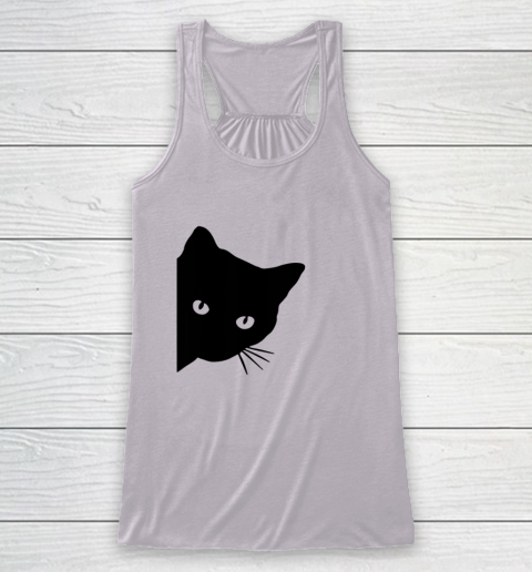 Black Cat Face Watching Funny Cat Halloween Gifts Cat Lovers T Shirt.QZSPTYUYC4 Racerback Tank 3