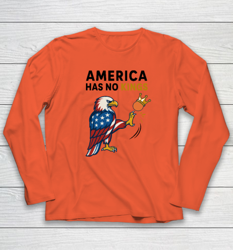 America Has No Kings Eagle Kick Orange Anti Trump Long Sleeve T-Shirt 3