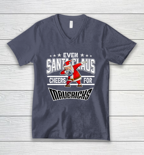 Dallas Mavericks Even Santa Claus Cheers For Christmas NBA V-Neck T-Shirt 8 Dallas Mavericks Even Santa Claus Cheers For Christmas NBA V-Neck T-Shirt - Image 8