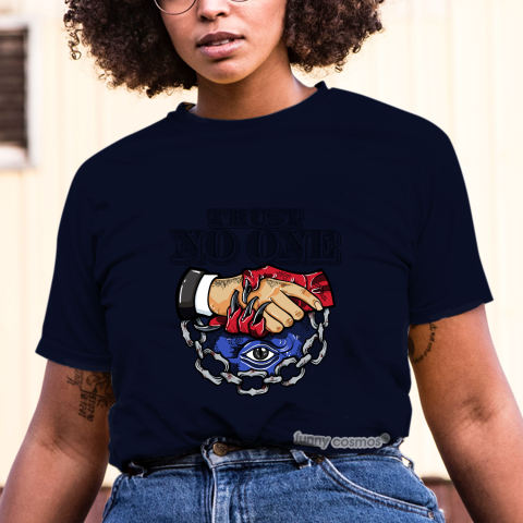Air Jordan 1 Top 3 Jordan 1 Matching Sneaker Tshirt Trust No One Eye Red White Blue Jordan Tshirt