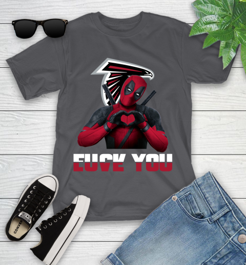 NHL Atlanta Falcons Deadpool Love You Fuck You Football Sports Youth T-Shirt 6