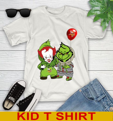 Minnesota Vikings Baby Pennywise Grinch Christmas NFL Football Youth T-Shirt