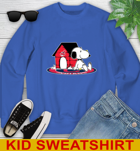 MLB Baseball Cleveland Indians Snoopy The Peanuts Movie Shirt Youth Sweatshirt 7