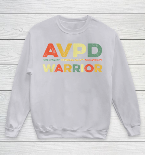 Autism Awareness Avoidant Personality Disorder Warrior AVPD Awareness Social Youth Sweatshirt - Image 4