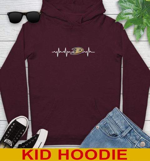 Anaheim Ducks NHL Hockey Heart Beat Shirt Youth Hoodie 7