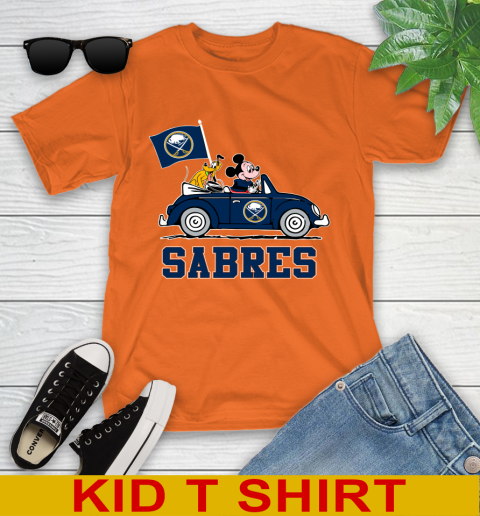 NHL Hockey Buffalo Sabres Pluto Mickey Driving Disney Shirt Youth T-Shirt 7
