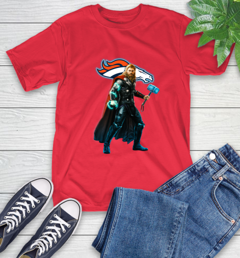 NFL Thor Avengers Endgame Football Denver Broncos T-Shirt 10