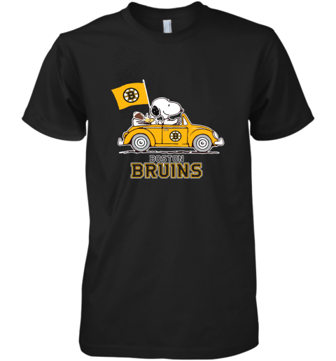 Snoopy And Woodstock Ride The Boston Bruins Car NHL Premium Men's T-Shirt