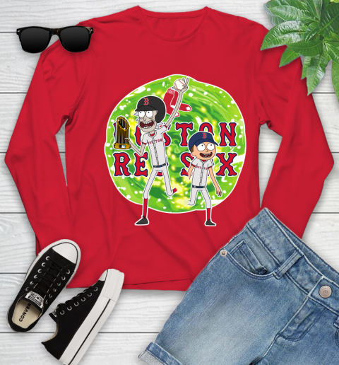 MLB Boston Red Sox Rick And Morty Commissioner's Trophy Baseball Sports Youth Long Sleeve 11
